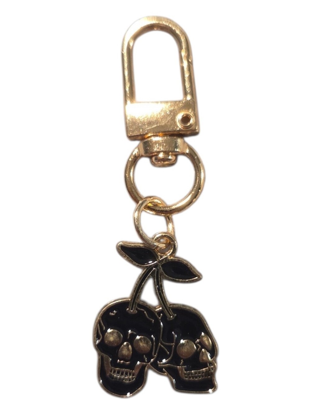 (BUY NOW)Gothic Cherry Skull Keychain, Black Accent, NWT